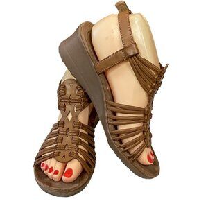 Baretraps Taren Wedge Sandals Sz 8M Brown #113R